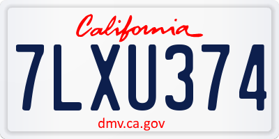 CA license plate 7LXU374