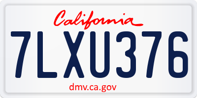 CA license plate 7LXU376