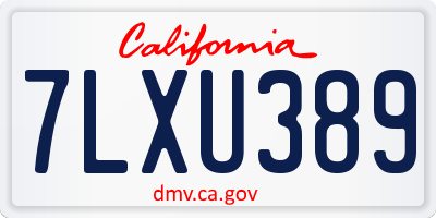 CA license plate 7LXU389