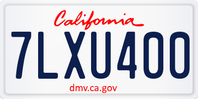 CA license plate 7LXU400