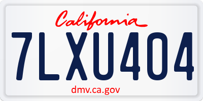 CA license plate 7LXU404