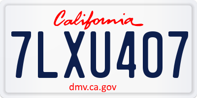 CA license plate 7LXU407