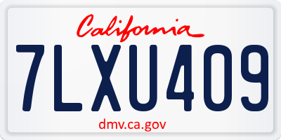 CA license plate 7LXU409