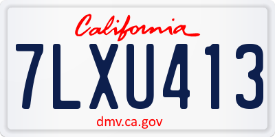 CA license plate 7LXU413