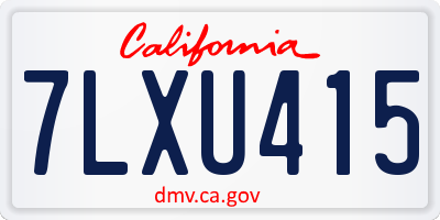 CA license plate 7LXU415