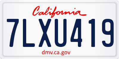 CA license plate 7LXU419