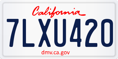 CA license plate 7LXU420