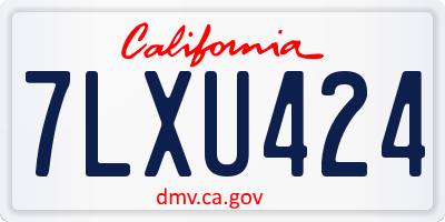 CA license plate 7LXU424