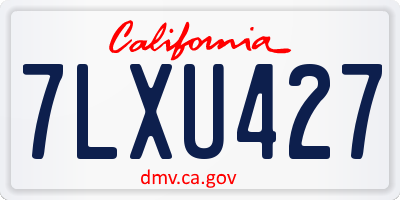 CA license plate 7LXU427