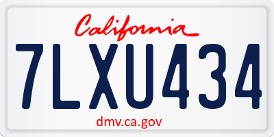 CA license plate 7LXU434