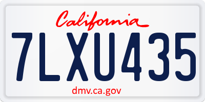CA license plate 7LXU435