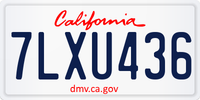 CA license plate 7LXU436