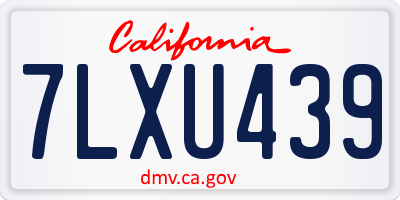 CA license plate 7LXU439