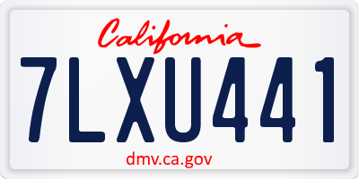 CA license plate 7LXU441