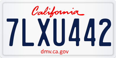CA license plate 7LXU442