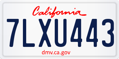 CA license plate 7LXU443