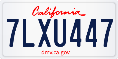 CA license plate 7LXU447
