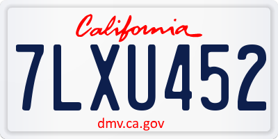 CA license plate 7LXU452