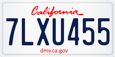 CA license plate 7LXU455