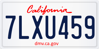 CA license plate 7LXU459