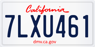 CA license plate 7LXU461