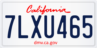 CA license plate 7LXU465