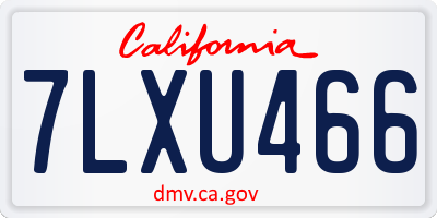 CA license plate 7LXU466