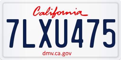CA license plate 7LXU475