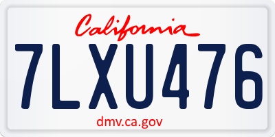 CA license plate 7LXU476