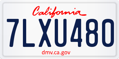 CA license plate 7LXU480
