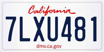 CA license plate 7LXU481