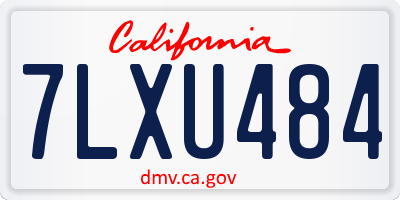 CA license plate 7LXU484