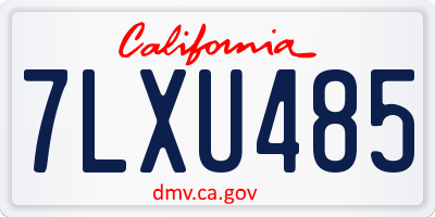 CA license plate 7LXU485