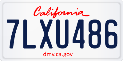 CA license plate 7LXU486