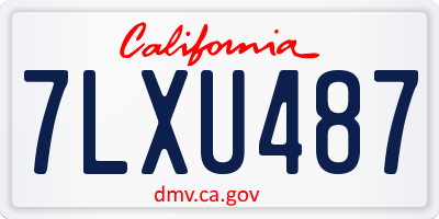 CA license plate 7LXU487