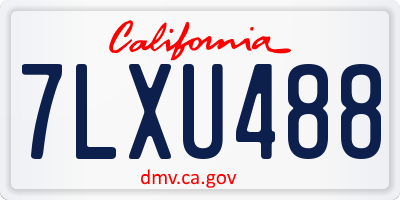 CA license plate 7LXU488