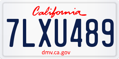 CA license plate 7LXU489