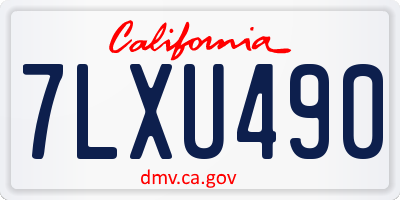 CA license plate 7LXU490