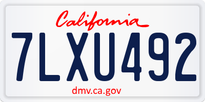 CA license plate 7LXU492