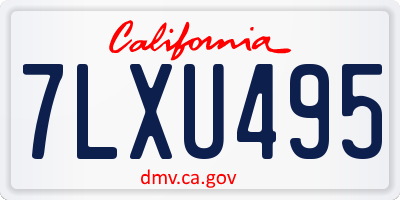 CA license plate 7LXU495