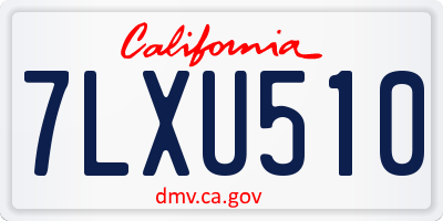 CA license plate 7LXU510