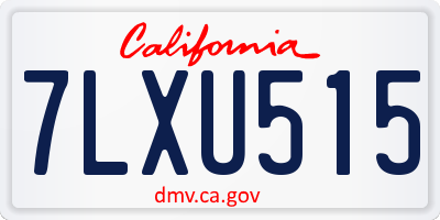 CA license plate 7LXU515