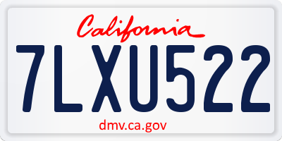 CA license plate 7LXU522