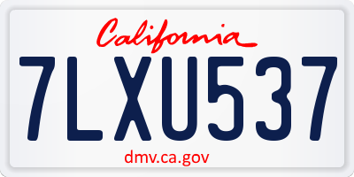 CA license plate 7LXU537