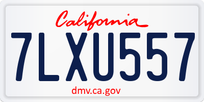 CA license plate 7LXU557