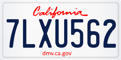 CA license plate 7LXU562