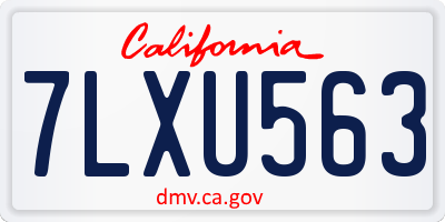 CA license plate 7LXU563