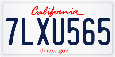 CA license plate 7LXU565