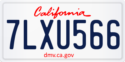 CA license plate 7LXU566
