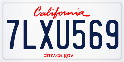 CA license plate 7LXU569